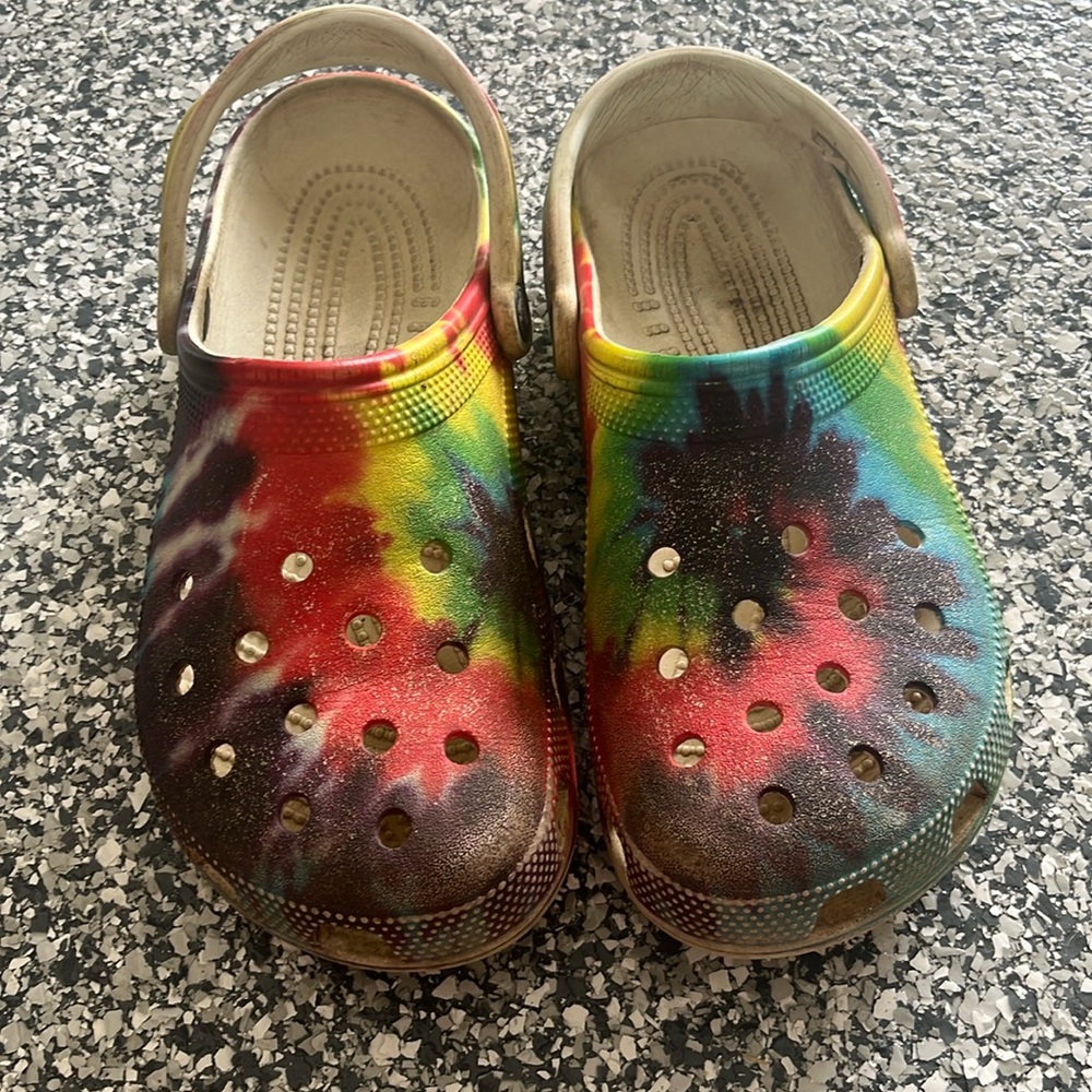 Tie dye crocs